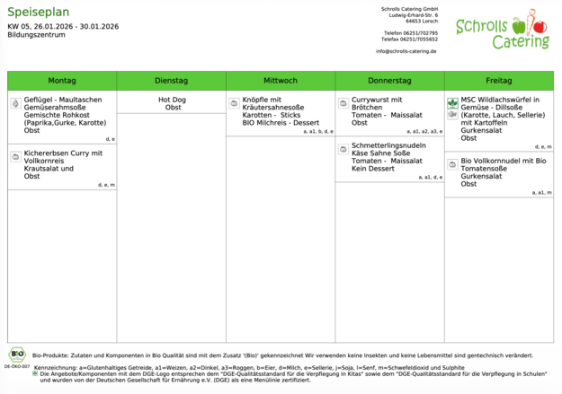 Speiseplan 26.-30.01.2026 Speiseplan 26.-30.01.2026